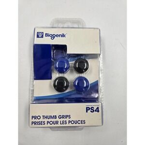 Biogenik Pro Thumb Grips PS4 Controller Analog Stick Covers Blue Black